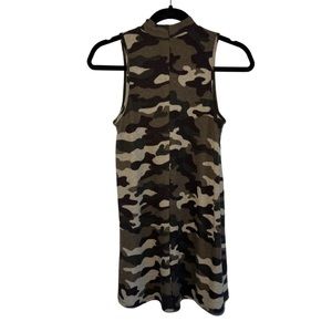 Moa Moa Camo Print High Neck Dress - Size Small